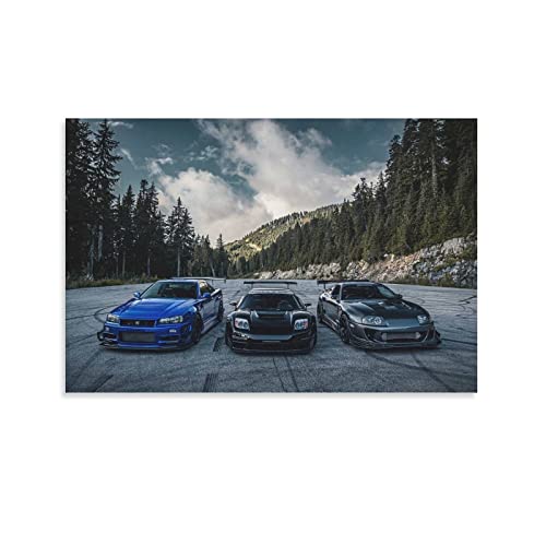 ASDSA Jdm Auto-Poster Nissan Skyline Gtr R34, Leinwand-Kunstposter und Wandkunstdruck, modernes Familien-Schlafzimmer, Dekor-Poster, 30 x 45 cm von ASDSA