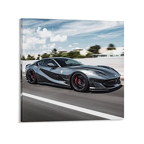 ASDSA Supercar-Poster Ferrari 812, Leinwand-Kunstposter und Wandkunst, Bild, Druck, modernes Familienschlafzimmer-Dekor-Poster, 60 x 60 cm von ASDSA