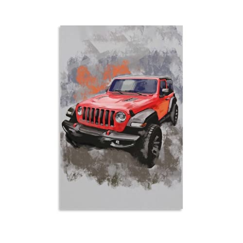 Auto-Poster, Jeep Wrangler, Kunstgemälde, Leinwand-Kunst, Poster und Wandkunst, modernes Familienschlafzimmerdekor, Poster, 40 x 60 cm Auto-Poster, Jeep Wrangler, Kunstgemälde, Leinwand-Kunst, Poster und Wandkunst, modernes Familienschlafzimmerdekor, Poster, 40 x 60 cm von ASDSA