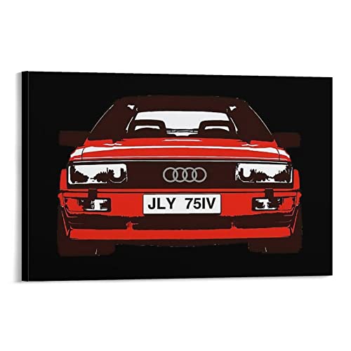 Auto-Poster, Motiv: Audi Quattro, Kunst, Illustration, dekoratives Gemälde, Leinwand, Wandkunst, Wohnzimmer, Schlafzimmer, Gemälde 30 x 45 cm von ASDSA