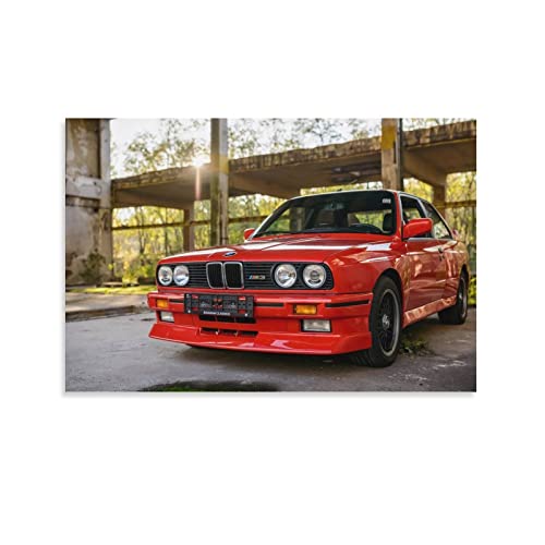 Auto-Poster, Motiv: BMW E30 M3, dekoratives Gemälde, Leinwand, Wandkunst, Wohnzimmer, Schlafzimmer, 60 x 90 cm von ASDSA