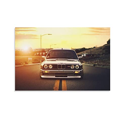 Auto-Poster, Motiv: BMW E30 M3, dekoratives Gemälde, Leinwand, Wandkunst, Wohnzimmer, Schlafzimmer, 60 x 90 cm von ASDSA