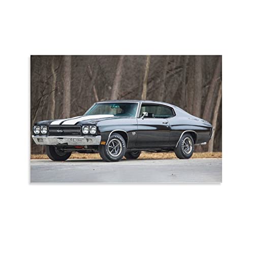 Auto-Poster 1970 Chevrolet Chevelle Ls6 Leinwand-Kunstposter und Wandkunstdruck, modernes Familien-Schlafzimmer, Dekor-Poster, 50 x 75 cm von ASDSA