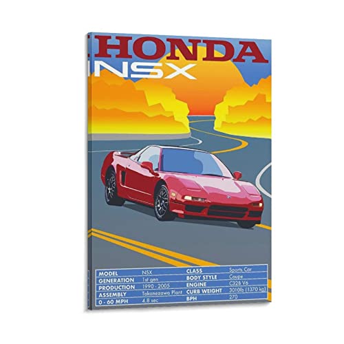 Auto-Poster Honda Nsx, Leinwand-Kunstposter und Wandkunst, Bilddruck, modernes Familien-Schlafzimmer, Dekor-Poster, 60 x 90 cm von ASDSA