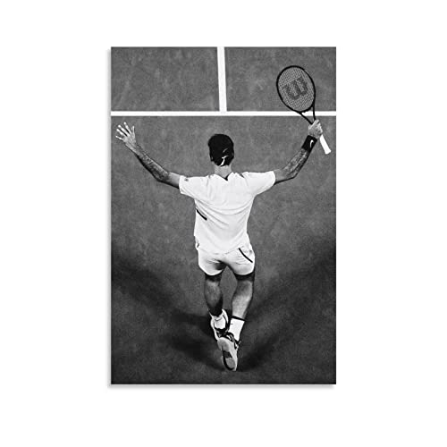 Tennis-Poster, Legend Tennis Player Victory Moment, Leinwand-Kunstposter und Wandkunstdruck, modernes Familien-Schlafzimmer, Dekor-Poster, 60 x 90 cm von ASDSA