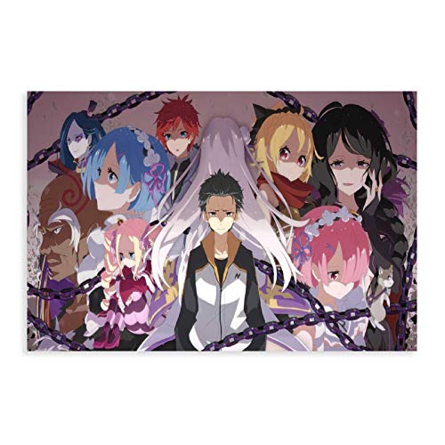 Anime-Poster Re Zero 6, Leinwand-Poster, Wandkunst, Deko, Bild, Gemälde für Wohnzimmer, Schlafzimmer, Dekoration, 30 x 45 cm, ohne Rahmen von ASDSF