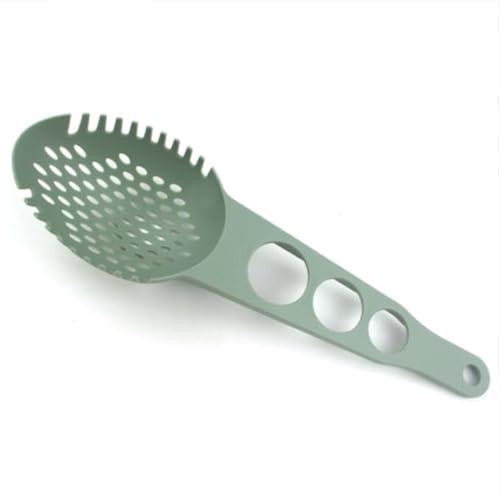 Nudelgabel, Löffel, Nylon, Spaghetti-Gabel, Lebensmittelqualität, BPA-frei, Spaghetti-Löffel, Sieb und Servierlöffel (grau) von ASEANAO