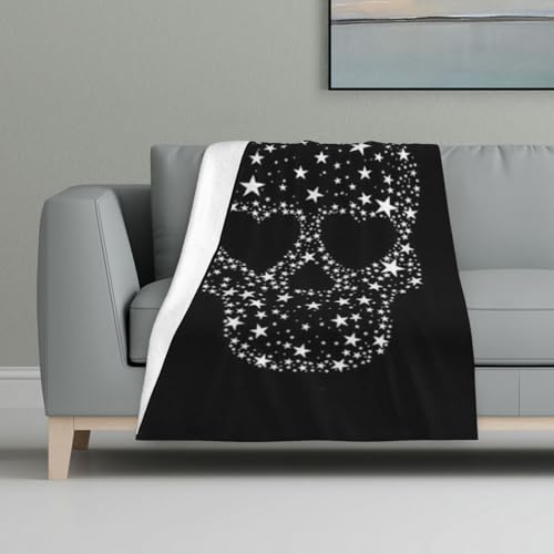 ASEELO 122 x 81 cm Decke Cool Skull Fleece Decke Sofa Überwurf für Bett und Couch Reisen von ASEELO