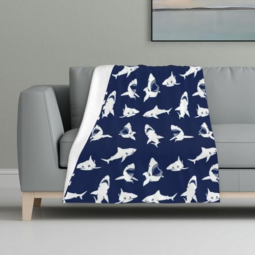 ASEELO 122 x 81 cm Decke Hai-Muster mit verschiedenen Gesten, Fleecedecke, Sofa?berwurf f?r Bett und Couch, Reisen von ASEELO