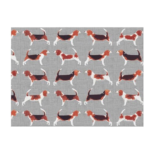 ASEELO 127 x 102 cm Decke, Beagle-Muster, Fleecedecke, Sofaüberwurf für Bett und Couch, Reisen, 240 g/m² von ASEELO