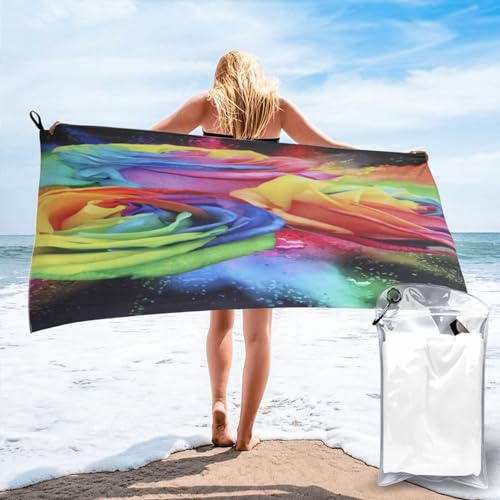 ASEELO 140x70 cm Schnell Badetuch Bunte Rote Rose Trockenes Handtuch Hochsaugfähiges Strandtuch Badetuch Handtücher Body Wrap von ASEELO