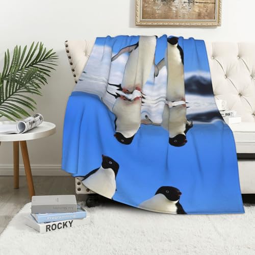 ASEELO 152 x 102 cm Decke Pinguin Fleecedecke Sofaüberwurf für Bett und Couch Reisen von ASEELO