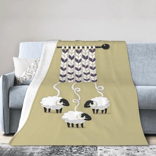 ASEELO 200 x 150 cm Decke Cartoon Schaf Fleece Decke Sofa Überwurf für Bett und Couch Reisen von ASEELO