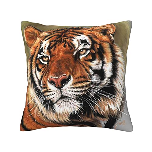 ASEELO Cute Tiger 45,7 x 45,7 cm dekorative Kissen, quadratisches Kissen für Couch, Bett, Sofa, Bank, Stuhl von ASEELO