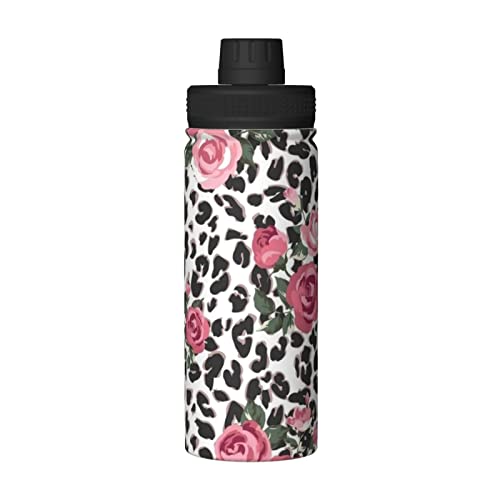 ASEELO Isolierter Wasserkocher aus Edelstahl, mit Leopardenmuster, 510 ml, für den Außenbereich, Rosa von ASEELO