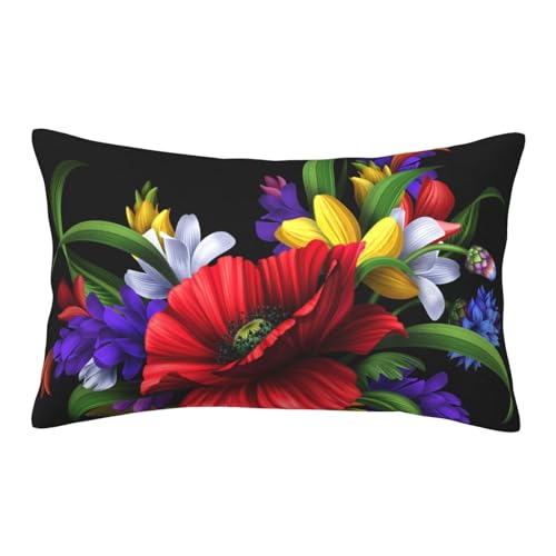ASEELO Kissen 75x50cm Throw pillow covers Colorful Spring Frog Flower Double sided printing Cushion Covers with Invisible Zipper Decorative Couch Pillow Case von ASEELO