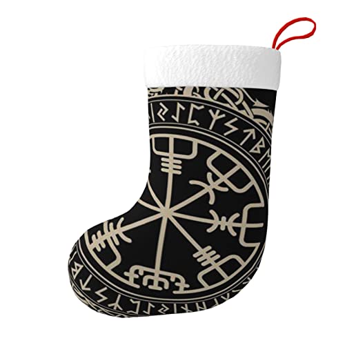 ASEELO Magisches Design Nordische Runen Kompass Weihnachtsstrümpfe Weihnachten Süßigkeiten Socken Weihnachten Deko Strümpfe für Freunde und Familie von ASEELO