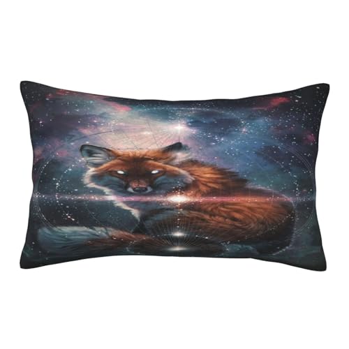 ASEELO Pillows 60x40cm Throw pillow covers Fox On The Galaxy Double-sided printing Cushion Covers with Invisible Zipper Decorative Couch Pillow Case von ASEELO