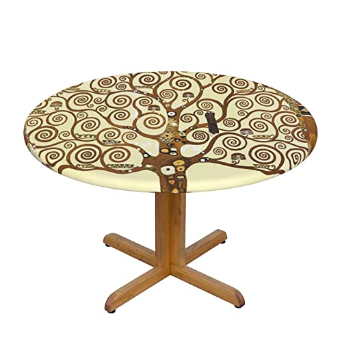 ASEELO Runde Tischdecke, Baum des Lebens, bedruckt, dekorative Tischdecke, abwischbare Tischdecke für Esstisch, Teetisch und drinnen und draußen von ASEELO