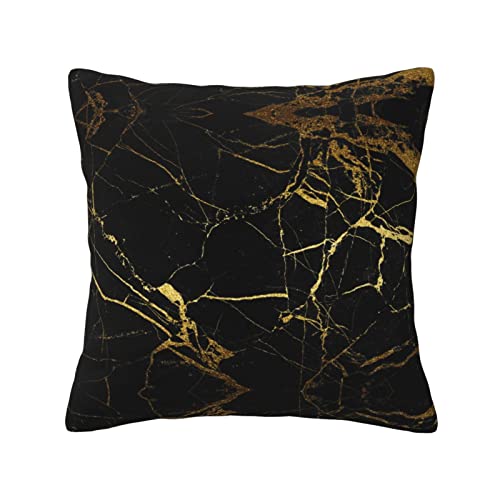 ASEELO Schwarz und Gold Hintergrund 45,7 x 45,7 cm dekorative Kissen, quadratisches Kissen für Couch, Bett, Sofa, Bank, Stuhl von ASEELO