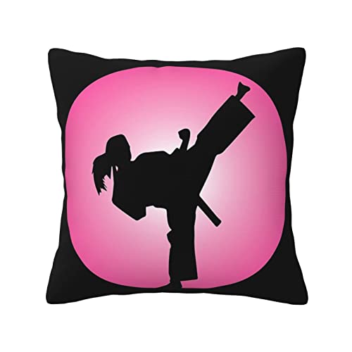 ASEELO Taekwondo-Design 45,7 x 45,7 cm dekorative Kissen, quadratisches Kissen für Couch, Bett, Sofa, Bank, Stuhl von ASEELO