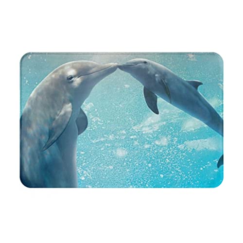 ASEELO Winter The Delphin Badteppich, super saugfähig, wasserabweisend, schnell trocknend, 40,6 x 61 cm von ASEELO
