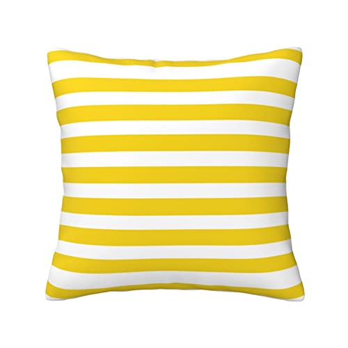 ASEELO Zitronengelb Streifenmuster 45,7 x 45,7 cm dekorative Kissen, quadratisches Kissen für Couch, Bett, Sofa, Bank, Stuhl von ASEELO