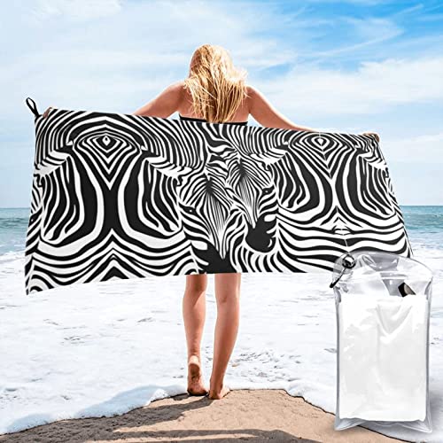 Abstrakte Tier-Zebra-Badetücher, schnell trocknend, Badetuch, Handtücher für Badezimmer, Strandtuch, Mikrofaser, Badetücher von ASEELO