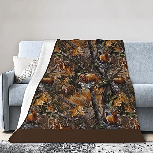 Hunting Deer Bear Elch Ultra Soft Micro Decken für Couch Bett Strand Camping oder Reisen (4 Größen) von ASEELO