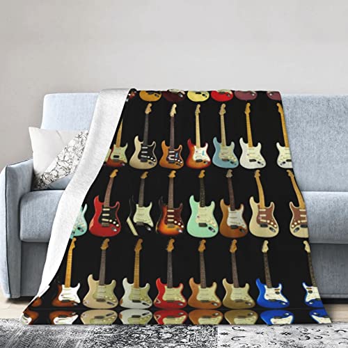 Kunst-Gitarren-Muster, ultraweiche Mikro-Decken für Couch, Bett, Strand, Camping oder Reisen (4 Größen) von ASEELO