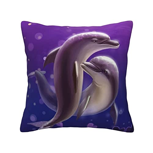 Niedliches Meerestier-Delfin-Kissen, 45,7 x 45,7 cm, für Wohnzimmer, Schlafzimmer, Sofa, Couch, Outdoor-Kissenbezüge von ASEELO