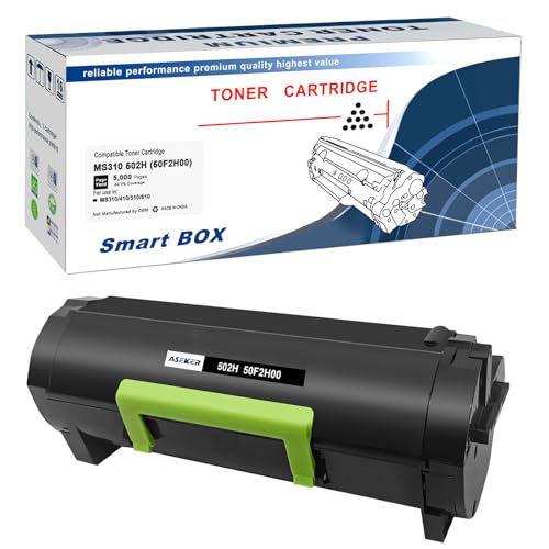 ASEKER 502H 50F2H00 Tonerkartusche Kompatibel für Lexmark MS310 MS310d MS310dn MS312dn MS315dn MS410d MS410dn MS415dn MS510dn MS610de MS610dn MS610dte MS610dtn Drucker 5000 Seiten (Schwarz*1) von ASEKER