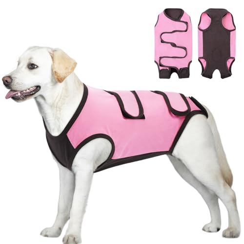 ASENKU Hundebody Nach Op, Hundebody Nach Kastration Hündin Rüde, Hundepyjama für Kleine, Mittlere und Große Hunde,Erholungsanzug nach Operation, Anti-Lecken, Wundschutz, Kegel-Alternative, Rosa, 2XL von ASENKU