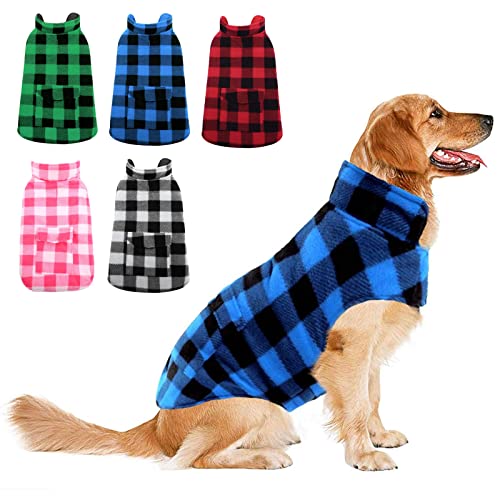 ASENKU Hundemantel für Grosse Hunde 3XL,Warme Hundemantel Winter, Fleece Hundejacke Reversible wasserdichte Winddichte Kalte Wetter Winterjacken & Wintermäntel mit Geschirr Loch von ASENKU