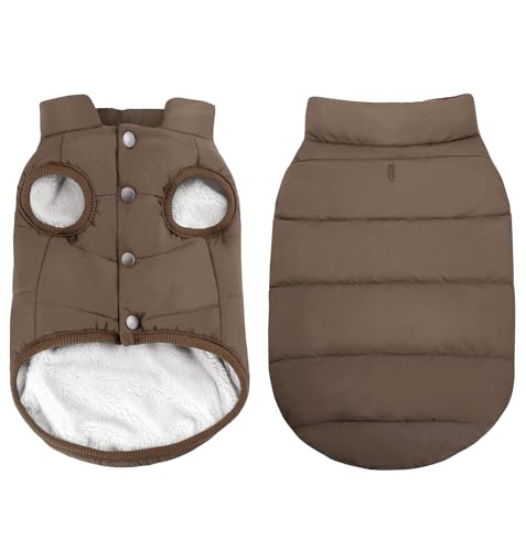 ASENKU Hundemantel Winter, Hundemantel wasserdichte für Kleine Hunde Warme Fleece Hundejacke mit Geschirr Winddichte Wintermantel Hund Kleidung für Malteser Dackel Französische Bulldogge M von ASENKU