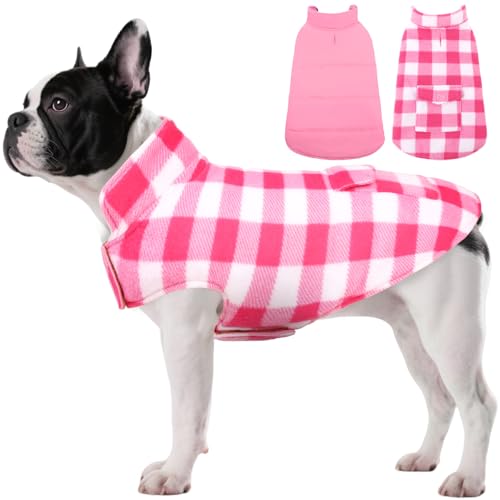 ASENKU Hundemantel für Kleine Hunde S,Warme Hundemantel Winter, Fleece Hundejacke Reversible wasserdichte Winddichte Kalte Wetter Winterjacken & Wintermäntel mit Geschirr Loch von ASENKU