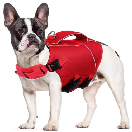 ASENKU Schwimmweste Hund L, Hundeschwimmweste Rettungswesten für Mittelgroße Hunde mit Griff und Reflektierend,Leicht und Sicher,Hunde Schwimmweste zum Schwimmen, Bootfahren und Kanufahren von ASENKU