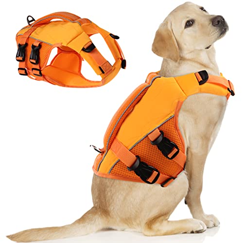 ASENKU Schwimmweste Hund Mittel L,Verstellbar & Ripstop Hundeschwimmweste,Rettungsweste für Hunde mit Griff und Reflektierend, Hunde Schwimmweste für Chihuahua,Dackel,Französische Bulldogge, Labrador von ASENKU