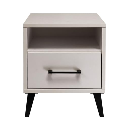 ASF Nachttisch 38x33x45 cm – Kaschmir, modern, Schwarze Griffe und Beine, für Schlafzimmer, Wohnzimmer, Jugendzimmer von ASF