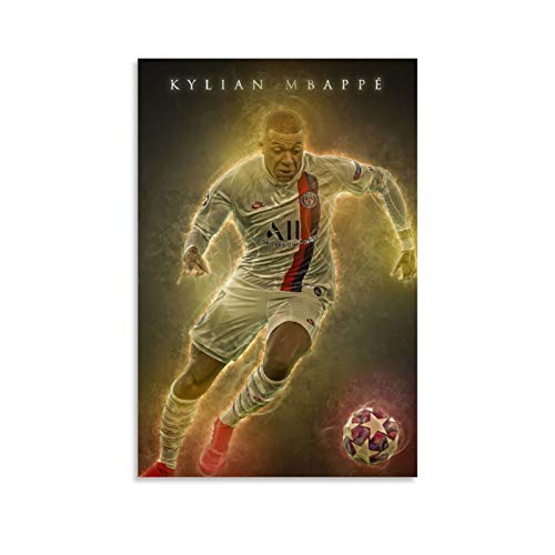 ASFDA Fußballspieler Kylian Mbappe Sport Poster 10 Leinwand-Kunst-Poster und Wand-Kunstdruck, modernes Familienschlafzimmerdekor, Poster 50 x 75 cm von ASFDA