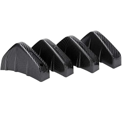 ASFDSG Heckspoiler 4 Stücke Hinten Lip Diffusor Splitter Spoiler Shark Fins Auto Auto Stoßstange Lip Anti-Crash Abdeckung Kit Stoßstange Deflektor Heckflügel(Kohlefaser) von ASFDSG