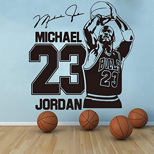 ASFGA Michael Jordan Wandtattoo Sport Basketball Heimdekoration 23 Bull Art Vinyl Wandtattoo Aufkleber Jungenzimmer Kinderzimmer Dekoration 114x118cm von ASFGA