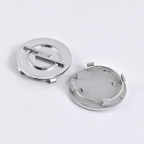 ASFSFF 4 Stück Nabendeckel für Opel Vectra C Caravan (Facelift 2005) 2008, Logo Radnabenabdeckung Zentralabdeckung Abzeichen Aufkleber passend Schwarz Felgenkappen Ersetzen Kompatibel,Silver-64mm von ASFSFF