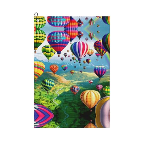 ASFgda Bedruckte Handtücher mit Golf-Heißluftballons, Mikrofaser-Waffelmuster, geeignet für Golftaschen mit Karabinern. ASFgda Bedruckte Handtücher mit Golf-Heißluftballons, Mikrofaser-Waffelmuster, geeignet für Golftaschen mit Karabinern. von ASFgda
