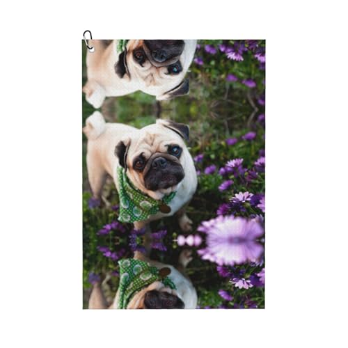 ASFgda Bedruckte Handtücher mit Golfmops im Garten, Mikrofaser-Waffelmuster, geeignet für Golftaschen mit Karabinern. ASFgda Bedruckte Handtücher mit Golfmops im Garten, Mikrofaser-Waffelmuster, geeignet für Golftaschen mit Karabinern. von ASFgda