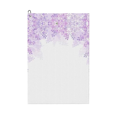ASFgda Golf-Handtücher mit lila Blumen in Blüte, bedruckte Handtücher, Mikrofaser-Handtücher mit Waffelmuster, geeignet für Golftaschen mit Karabinern. ASFgda Golf-Handtücher mit lila Blumen in Blüte, bedruckte Handtücher, Mikrofaser-Handtücher mit Waffelmuster, geeignet für Golftaschen mit Karabinern. von ASFgda