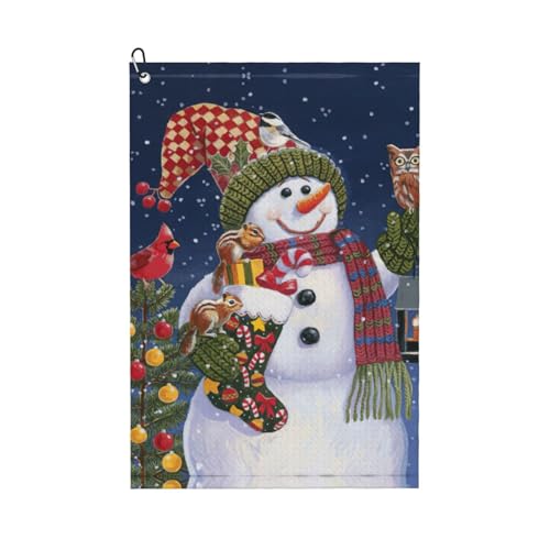 ASFgda Golf-Weihnachts-Karton-Schneemann-bedruckte Handtücher, Mikrofaser-Handtücher mit Waffelmuster, geeignet für Golftaschen mit Karabinern. ASFgda Golf-Weihnachts-Karton-Schneemann-bedruckte Handtücher, Mikrofaser-Handtücher mit Waffelmuster, geeignet für Golftaschen mit Karabinern. von ASFgda