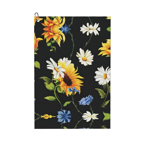 Golf-Handtücher mit Sonnenblumen-Motiv, bedruckt, Mikrofaser, Waffelmuster, geeignet für Golftaschen mit Karabinern. Golf-Handtücher mit Sonnenblumen-Motiv, bedruckt, Mikrofaser, Waffelmuster, geeignet für Golftaschen mit Karabinern. von ASFgda