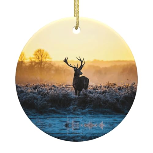 Keramik-Weihnachts-Landschaft, Hirsch-Druck, niedlicher Weihnachtsbaum, dekorative hängende Ornamente, einzigartiges Geschenk für Familie und Freunde Keramik-Weihnachts-Landschaft, Hirsch-Druck, niedlicher Weihnachtsbaum, dekorative hängende Ornamente, einzigartiges Geschenk für Familie und Freunde von ASFgda