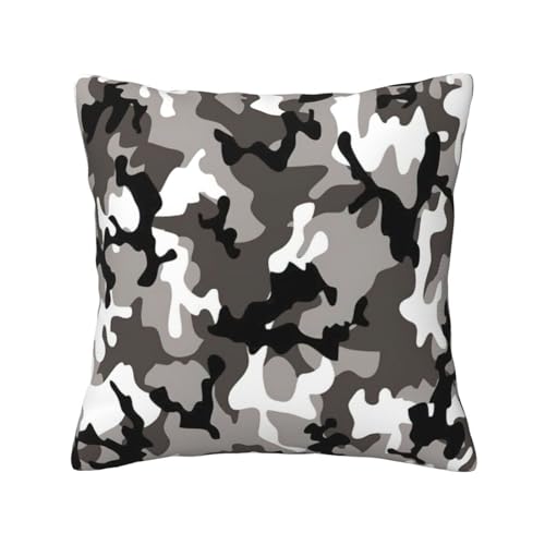 Quadratische Ack grau-weiße Camouflage-Kissenbezüge werden für Sofakissen und Kissen verwendet. von ASFgda